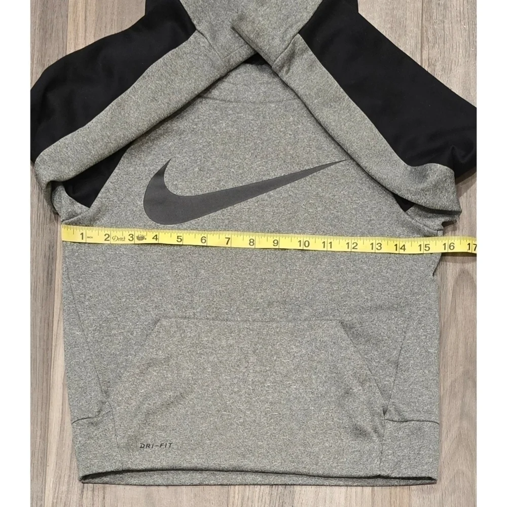 Nike Boys Dri-fit Pullover Hoodie Gray Black size xsmall